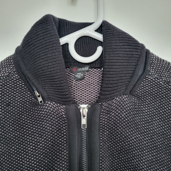 Guess Bronson Full Zip Mock Black Cotton Jacket Coat - Picture 3 of 11